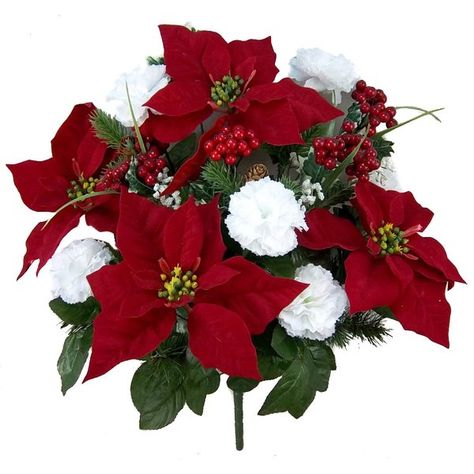 You'll love the Mixed Floral Arrangement at Wayfair - Great Deals on all Décor & Pillows products with Free Shipping on most stuff, even the big stuff. Christmas Bush, Poinsettia Centerpiece, Lush Christmas, Flower Bush, Christmas Bouquet, Home Floral Arrangements, Memorial Flowers, Cemetery Flowers, Poinsettia Flower