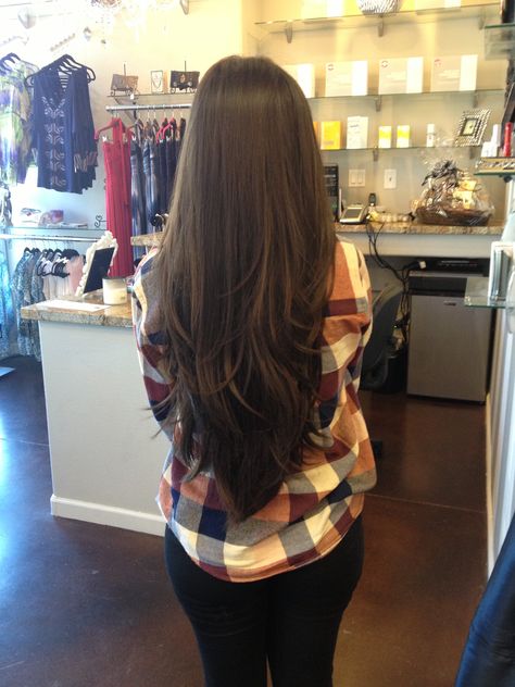 Long Layered Hair Waist Length, Leyarcut Long Hair, Long Straight Hair Long Layers, Minimal Long Layers, Soft Layers Long Hair Straight, Long Haircuts For Straight Hair, Long Haircut No Layers, Extra Long Haircut, Long Hair V Cut