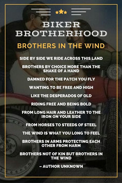 Motto For Brotherhood, Brotherhood Quotes, Horse Sayings, Poem Love, Friends Memes, Mottos To Live By, Bike Quotes, Scrapbook Quotes, Biker Quotes