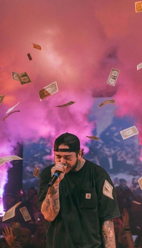 Post Malone, On Stage, Singing, Money, Art