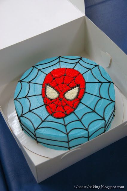 i heart baking!: spiderman birthday cake Dort Spiderman, Lincoln Clay, Spiderman Cookies, Spider Cake, Spiderman Birthday Cake, Spiderman Theme, Spiderman Birthday Party, Superhero Cake, Spiderman Party