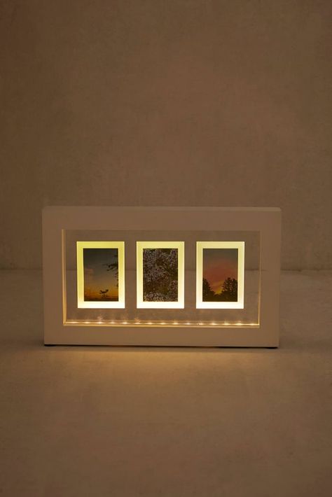 Polaroid Pictures In Frame, Picture Frame With Lights, Light Frame, Picture Frame Gift, Box Of Polaroids, Instax Square Ideas, Instax Mini Frame, Polaroid Acrylic Frame, Instax Mini Ideas