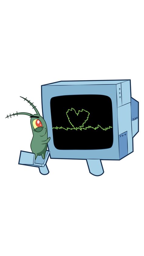 Tiny green Plankton together with his waterproof computer wife Karen hugs cutely because they love each other! SpongeBob sticker with lovely Plankton and Karen!. Plankton X Karen, Karen And Plankton, Plankton Heart, Karen Spongebob, Karen From Spongebob, Mr Krabs And Plankton, Plankton Singing, Plankton And Karen, Spongebob Plankton