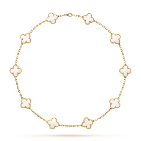 Vintage Alhambra necklace, 10 motifs, - Front View - VCARA42800 - Van Cleef & Arpels Vintage Alhambra Necklace, Van Cleef Necklace, Alhambra Necklace, Alhambra Pendant, Van Cleef And Arpels Jewelry, Van Cleef & Arpels, Four Leaf Clover Necklace, Van Cleef And Arpels, Clover Necklace