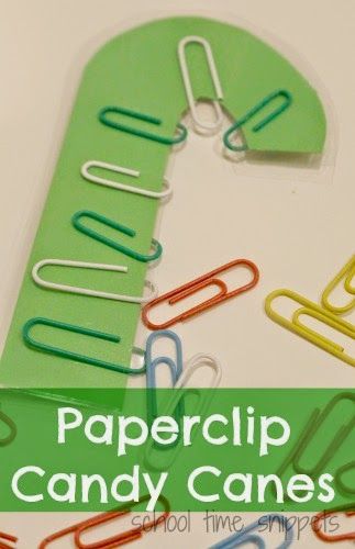 christmas themed fine motor busy bag activity using paper clips December Preschool Curriculum, Candy Cane Theme Preschool, Christmas Activities Preschool, December Preschool, Preschool Christmas Activities, Christmas Units, Christmas Lesson, December Activities, Fine Motor Activities For Kids