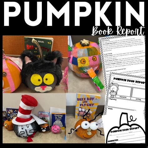 Looking for a fun Halloween reading project for 1st graders? 🎃 This Pumpkin Character Book Report reinforces fiction story structure as students explore character, setting, problem, and solution from their favorite book, then create a pumpkin character! Includes a parent letter for easy at-home or classroom use. 📚✨ Save for a creative fall activity! #HalloweenClassroom #1stGradeReading #PumpkinCraft #BookReport Pumpkin Character, Book Report Projects, Fiction Story, Pumpkin Books, Halloween Reading, Reading Projects, Fall Activity, Halloween Classroom, Story Structure