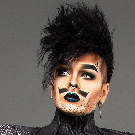 Landon Cider, Gay Prom, Drag King Makeup, Makeup Reference, Drag Kings, Audrey 2, Makeup Collage, Drag Make-up, Drag King