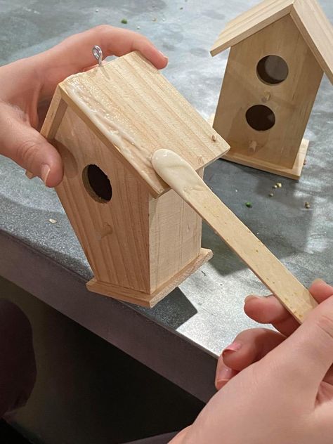 How to Create Edible Birdhouses - Hammons Nest Bird Seed Crafts, Edible Birdhouse, Bird Seed Ornaments Recipe, Hammons Nest, Birdhouse Diy, Boys Activities, Birdseed Ornaments, North Louisiana, Diy Birdhouse