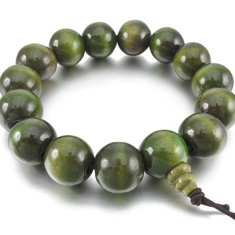 Hand Strung Large 15 Mm Green Sandalwood Beads. Spiritual, Tibetan, Buddhist, Yoga, Prayer Beads. Also Available In Blonde Sandalwood. Mala Prayer Beads Necklaces To Match Available. Sandalwood Bracelet, Prayer Bracelet, Diffuser Jewelry, Wood Bracelet, Chinese Knot, Tibetan Buddhist, Mens Accessories Jewelry, Mala Beads, Prayer Beads