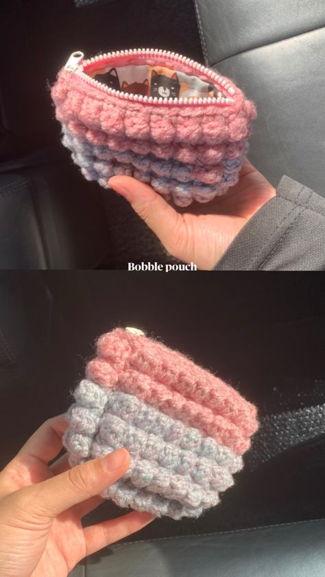 Bobble st pouch Crochet Bobble, Strong Hand, How To Crochet, Crochet Crafts, Pouch, Crochet