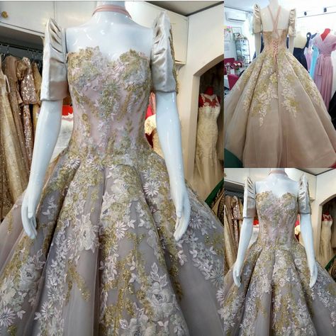 Filipiniana Dress / Balintawak Gown / Filipino Costume / Philippine Terno Filipino Gowns Dresses, Tradition Filipino Dress, Reyna Elena Gown Philippines, Filipina Debut Dress, Filipiniana Bride, Filipino Debut Dress, Filipiniana Couture, Modern Filipiniana Gown Prom, Filipiniana Dress Modern Philippines