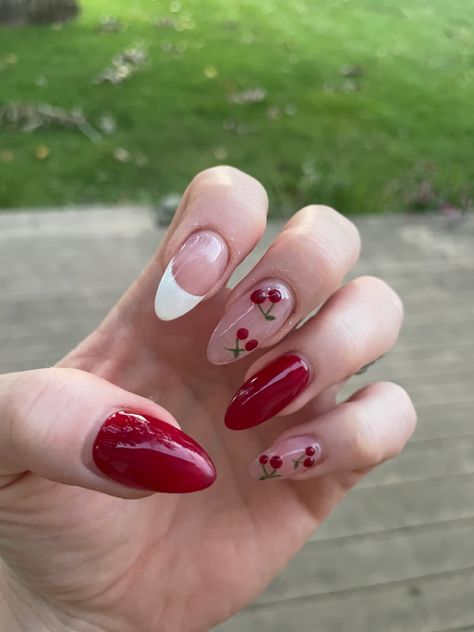 Acrylic Almond Nails, Natural Gel Nails, Art 2024, Cherry Nails, Cherry Almond, Best Nail Art Designs, Pretty Angel, Best Nail Art, Acrylic Nail Art