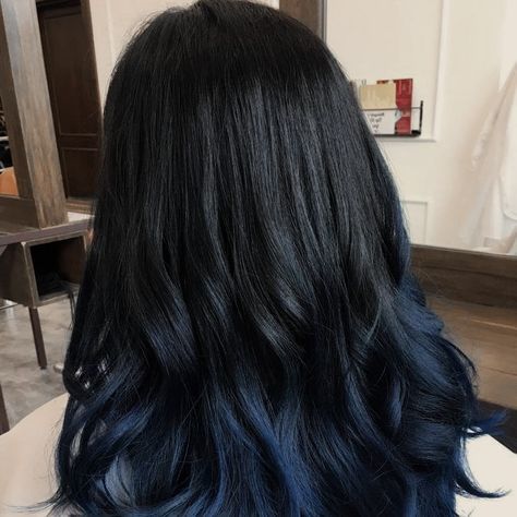 Blonde Brown Hair Color, Purple Hair Streaks, Purple Blonde Hair, Indian Hair Color, Brown Ombre Hair Color, Blue Hair Highlights, Dipped Hair, Blue Black Hair, Dark Blue Hair