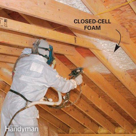 Cathedral Ceiling Insulation, Diy Spray Foam Insulation, Spray Foam Insulation Kits, Finished Attic, Attic Closet, Ceiling Insulation, Attic Ventilation, Attic Insulation, Attic Conversion