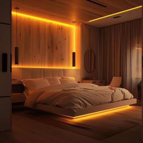 Neon Bedroom, Led Lighting Bedroom, Cozy Fall Bedroom, Warm Bedroom, Moody Bedroom, Dark Bedroom, Mens Bedroom, Fall Bedroom, Perfect Bedroom