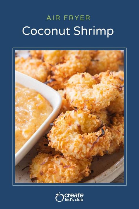 Our air fryer coconut shrimp is breaded and then air fried for perfectly crispy coconut shrimp. Serve this gluten-free recipe with a side for a quick weeknight dinner or make a batch and serve as an appetizer with dip for your next celebration. Perfect for game day! Frying Shrimp, Air Fried Shrimp, Air Fryer Chicken Leg Recipe, Cold Appetizer Recipes, Air Fryer Coconut Shrimp, Healthy Coconut Shrimp, Air Fryer Recipes Chicken Thighs, Air Fryer Chicken Nuggets, Chicken Legs Recipe