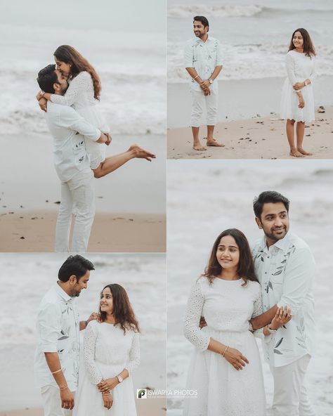 Pre Wedding Dress Beach, Pre Wedding Beach Photoshoot Outfit, Wedding Couple Poses Beach, Outfits Refrence, Copal Pic, Pre Wedding Shoot Ideas Outfit, Wedding Anniversary Photoshoot Ideas, Couple Shoot Beach, Beach Prewedding