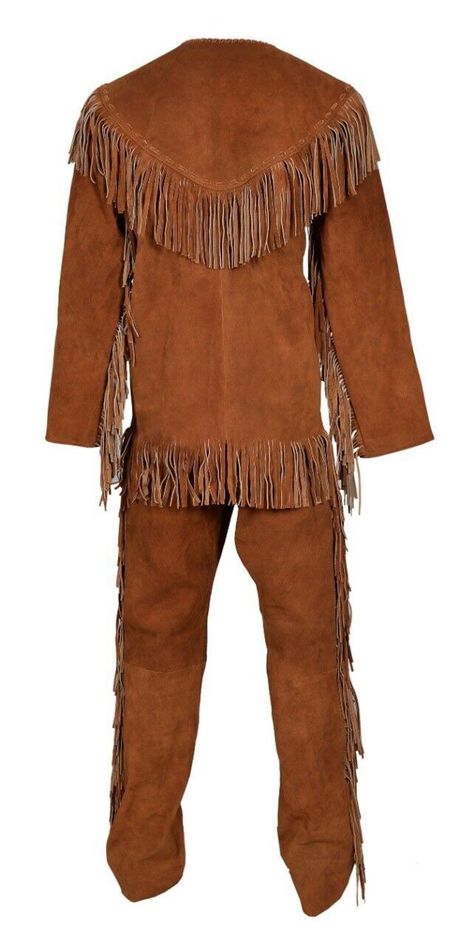 Mens Leather Buckskin Sui Including Shirt and Trouser Mountain | Etsy Corcoran Boots, Fringed Shirt, Mountain Man Clothing, Suede Suit, Shirt And Trouser, Mens Western Wear, Aged Clothing, Jacket Sleeves, Fringe Shirt