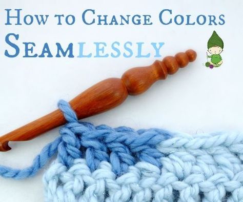 Change Colors In Crochet, Crochet 101, Crochet Lessons, Knitting Needle, Crochet Instructions, Crochet Stitches Patterns, Tunisian Crochet, Crochet Basics, Crochet Stitch