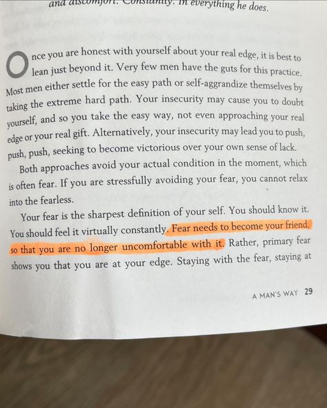 The Way of the Superior Man by David Deida emphasises the importance of living with purpose and authenticity. It encourages embracing one’s true nature and pursuing one’s deepest passions with commitment. A short but powerful read for all men! . #PowerByBooks Way Of The Superior Man, David Deida, Man Quotes, Live With Purpose, Be Honest With Yourself, Men Quotes, True Nature, No Way, Book Quotes