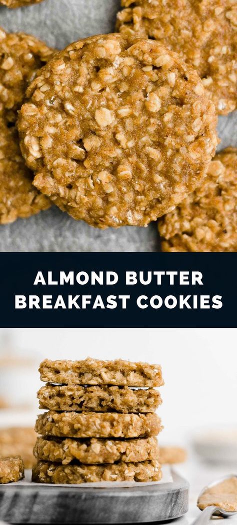 Recipe Using Almond Butter, Cookies Low Calorie, Almond Butter Breakfast, Protein Breakfast Cookies, Almond Butter Oatmeal, Cookies Easy Recipe, Healthy Oatmeal Breakfast, Breakfast Cookie, Almond Butter Recipes