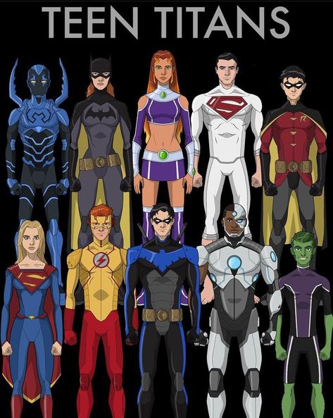 Dc Superheroes Art, Titans Batman, Young Justice Characters, Teen Titans Characters, Justice League Costumes, Marvel And Dc Crossover, Justice League Comics, Original Teen Titans, Teen Titans Fanart