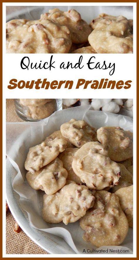 Homemade Pralines, Southern Party, Pralines Recipe, Southern Praline, Praline Candy, Praline Recipe, Easy Candy Recipes, Easy Candy, Nutella Brownies