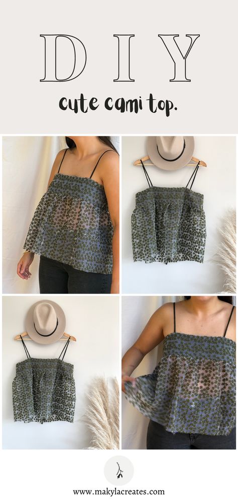 Easy Sew Linen Top, Minimal Sewing Pattern, Diy Cami Top Pattern, Summer Pattern Sewing, Aesthetic Sewing Patterns Free, Easy Tops To Sew For Women How To Make, Easy Top To Sew, Trendy Sewing Patterns Free, Easy Summer Tops To Sew