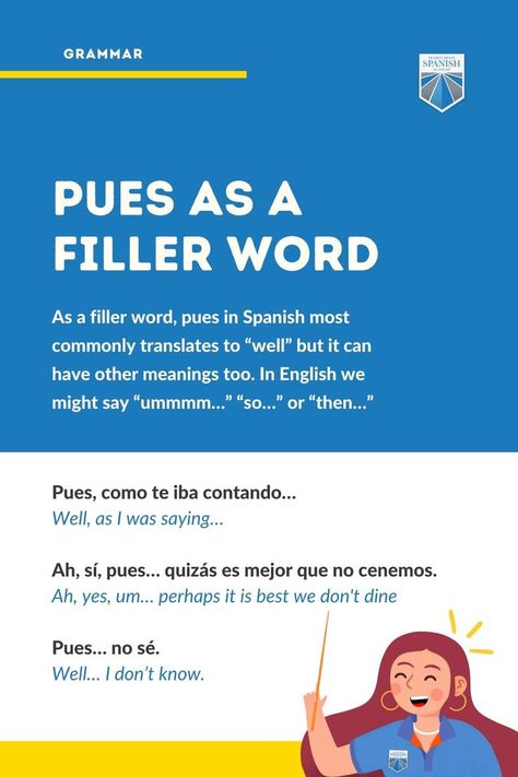 Filler Words, Spanish 101, Spanish Help, Spanish Notes, Spanish Words For Beginners, Native Speaker, Homeschool Spanish, Spanish Grammar, English Word