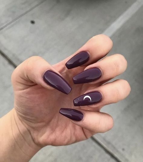 Nail Colors For Winter, Dark Purple Nails, Kylie Nails, Plum Nails, Purple Acrylic Nails, Nail Colors Winter, Purple Nail, Fall Acrylic Nails, Dream Nails