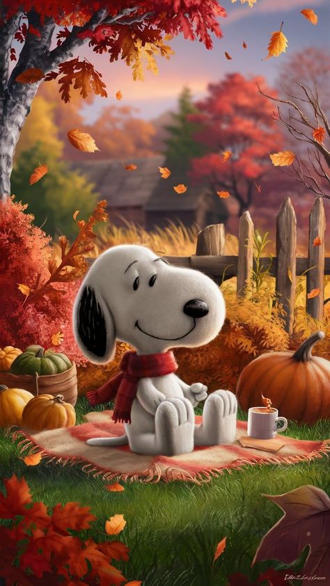 Snoopy Hello October, Fall Snoopy, Snoopy Fall, Afternoon Sunset, Fall Pics, Thanksgiving Time, Autumn Wallpaper, Peanuts Comic Strip, Thanksgiving Wallpaper