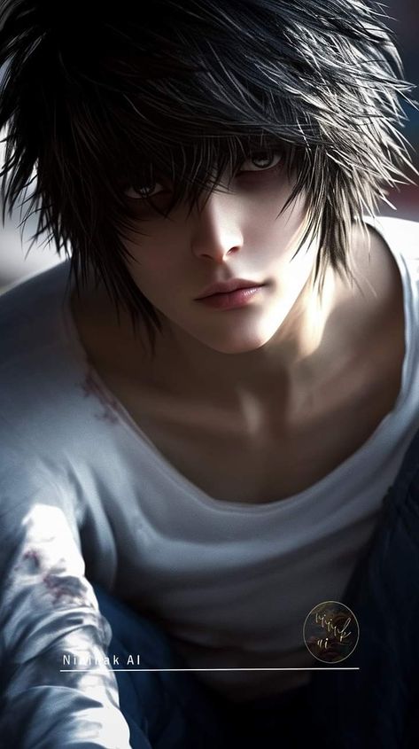 Anime Picture Hd, Anime Boy Sketch, Characters Inspiration Drawing, Anime Villians, L Lawliet, Real Anime, Fantasy Art Dolls, Anime Shadow, Digital Art Anime