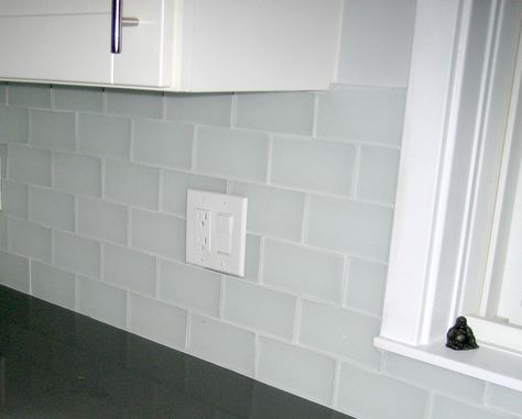 White Kitchen Cabinets Backsplash Glass Subway Tile, Glass Subway Tile Backsplash, Sticky Tile, Glass Mosaic Tile Backsplash, Glass Tiles Kitchen, Glass Backsplash Kitchen, Glass Tile Backsplash Kitchen, Backsplash Tile Design, White Kitchen Backsplash