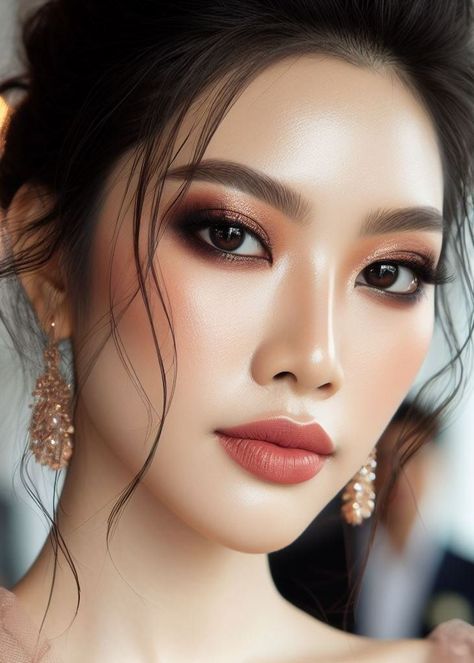 Peachy Lips, Arabic Eye Makeup, Bronze Smokey Eye, Asian Makeup Tutorials, Korean Makeup Tips, Gyaru Makeup, Face Charts, Black Smokey Eye, Make Up Tutorials