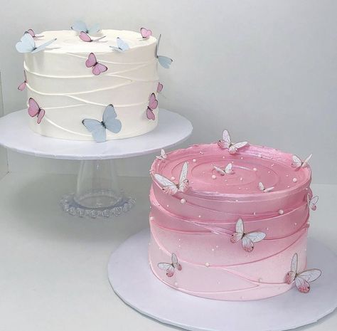 Butterfly Birthday Cakes, Sweet 17, 16 Birthday Cake, Pretty Butterfly, Simple Cake Designs, Funny Birthday Cakes, 18th Birthday Cake, Mini Cakes Birthday, Beautiful Birthday Cakes