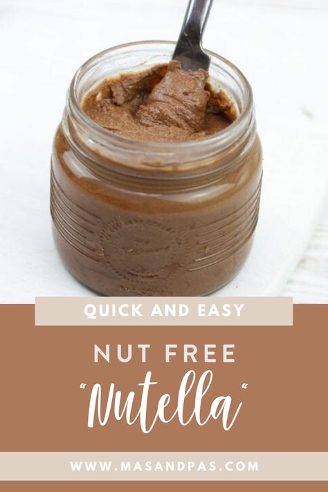 Your kids that suffer from nut allergies will LOVE this nut free nutella alternative recipe for their breakfast foods. It's absolutely delicious and simple and easy to make in only a few minutes from sunflower seeds! #nutfree #breakfastrecipes #kidfriendlyrecipes #breakfastforkids #kidsfoodideas Nut Free Nutella Recipe, Nutella Alternative, Snacks School, Nutella Breakfast, Gluten Free Recipes For Kids, Tree Nut Allergy, Plant Milk, Hot Chocolate Cookies, Chocolate Spread