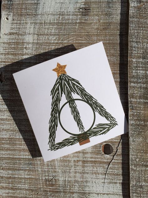 Harry Potter Christmas Cards, Songs To Blast, Harry Potter Christmas Card, Harry Potter Christmas Diy, Christmas Card Wishes, Harry Potter Cards, 90 Songs, Christmas Craft Fair, Gift Wrapping Inspiration