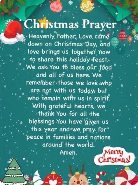 Christmas Morning Prayer Jesus, Christmas Blessings For Family, Family Christmas Prayer, Christmas Prayer For Friends, Christmas Day Prayer, Christmas Prayers For Dinner, Christmas Greetings Messages Christian, Christmas Prayer Family, Merry Christmas Spiritual