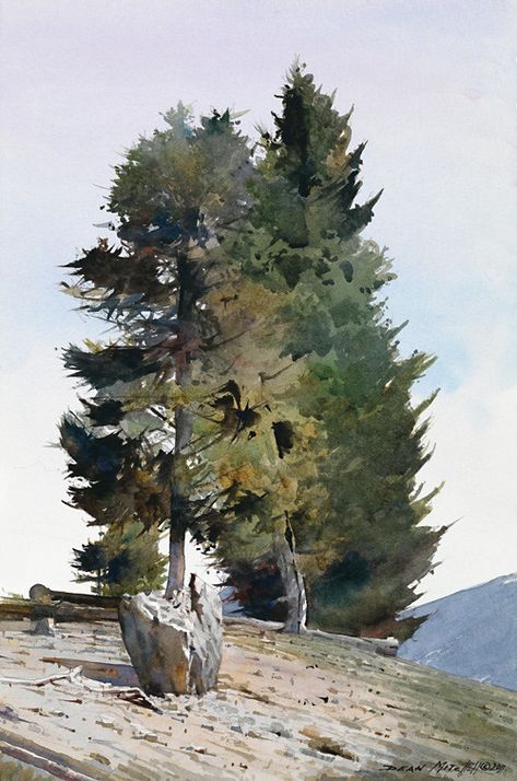 Dean Mitchell, Tree Watercolor Painting, Watercolor Tree, Watercolor Paintings Easy, 수채화 그림, Watercolor Landscape Paintings, Watercolor Artists, Watercolor Trees, Wow Art