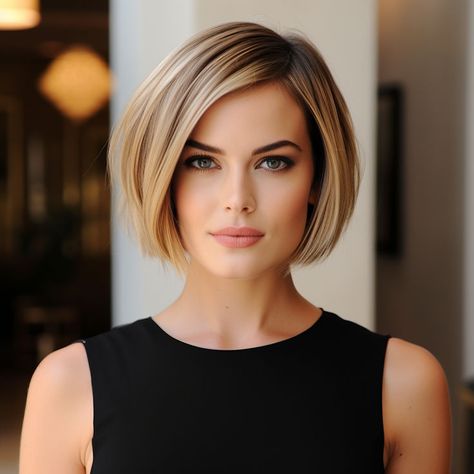 Short bob haircut Bob Pendek, Kort Bob, Κούρεμα Bob, Blonde Bob Hairstyles, Chin Length Hair, Bob Haircut For Fine Hair, Bob Hairstyles For Fine Hair, Short Bob Haircuts, Penteado Cabelo Curto