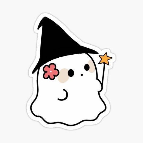 Witchy Ghost • Millions of unique designs by independent artists. Find your thing. Witchy Stickers Aesthetic, White Ghost, Ghost Laptop Wallpaper, Stickers To Print Black And White, Cute Ghost Stickers, Halloween Sticker Ideas, Ghost Stickers, Stickers Halloween, Witchy Stickers