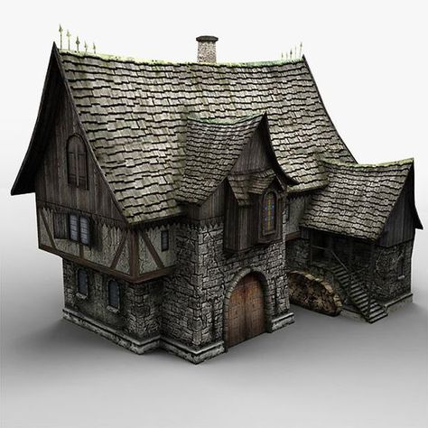 3ds old house - Tavern by bemola: Dnd Buildings, Construction Minecraft, German Houses, Medieval House, Medieval Houses, Building Concept, Fantasy House, Miniature Houses, 3d Modelling