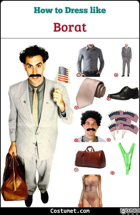 Borat Costume for Cosplay & Halloween 2020 Borat Costume Halloween, Movie Characters Outfits, Borat Costume, Halloween Costumes Movies Characters, Movie Costumes Men, Movie Character Outfits, Film Theme, Zombie Clothes, Dark Gray Dress