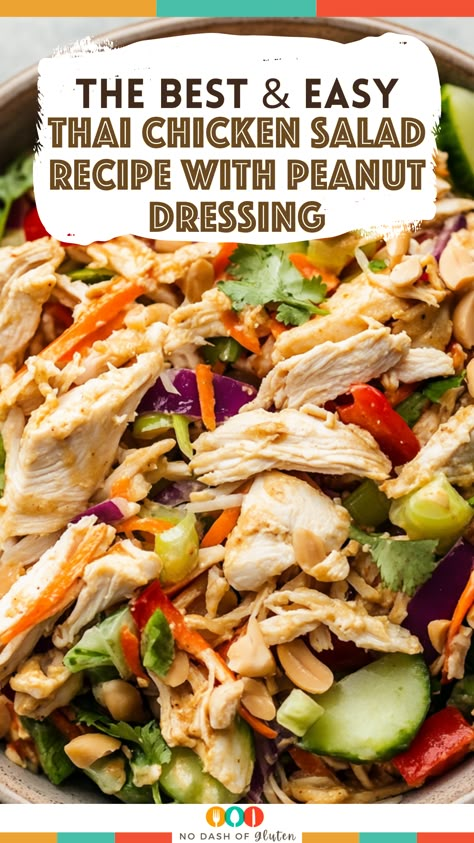 This Thai Chicken Salad Recipe with Peanut Dressing is a quick and easy meal that’s bursting with flavor. Ready in just 20 minutes, it’s perfect for a light dinner or lunch. The crunchy veggies, tender chicken, and creamy peanut dressing make every bite a delight. Try it out and enjoy a taste of Thailand at home! Pin this recipe and make it today! Peanut Butter Salad Dressing, Dinner Ideas Crockpot Chicken, Best Spaghetti Recipes, Peanut Butter Salad, Thai Salad Dressings, Thai Salad Recipes, Chicken Salad Dressing, Dinner Ideas Crockpot, Peanut Salad