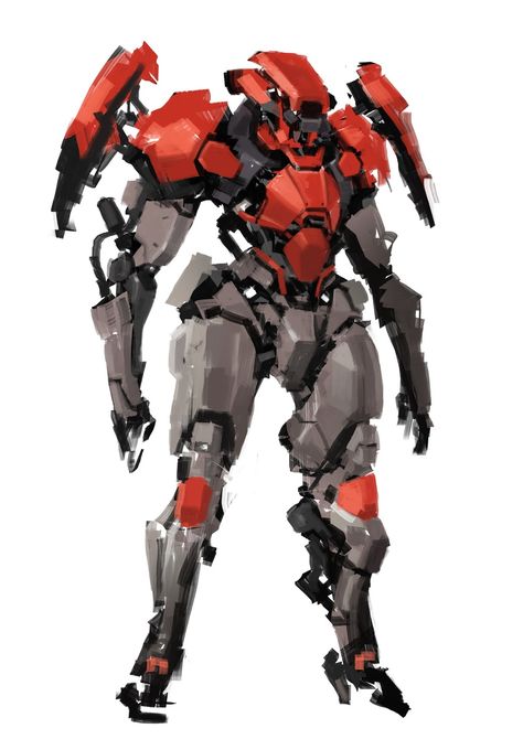 Images: A Collection Of Sci-Fi Concept Art From Shinku Kim. spoiler free science fiction news from the movie sleuth. Robot Design Sketch, Mech Suit, Robot Concept, Sci-fi Armor, Cool Robots, Arte Robot, A Robot, Robot Design, Robot Art