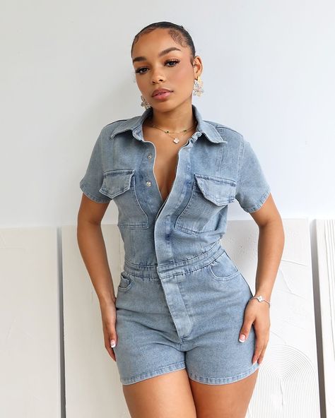 $59.99 ——> $47.99 (no code needed) “Same Page Collared Denim Romper” Shop our denim collection 🤍 Short Sleeve Jumpsuit, Scenery Nature, Denim Patterns, Short Sleeve Jumpsuits, Denim Romper, Jumpsuit With Sleeves, Denim Design, Denim Jumpsuit, Beautiful Scenery