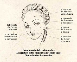 Beauty spot meanings 18th Century Makeup, 18th Century Hair, Last Minute Birthday Gifts, Beauty Marks, Beauty Spot, Beauty Mark, 18th Century Fashion, French Beauty, History Lessons