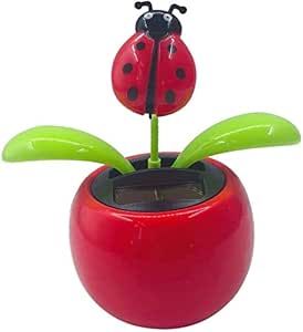 Taotenish Solar Powered Dancing Flower Swinging Animated Dancer Toy Car Decoration for Car Dashboard Office Desk Decoration - Ladybug Solar Powered Toys, Solar Power Kits, Dancing Toys, Flower Toy, Flower Car, Display Props, Office Desk Decor, Car Dashboard, Gifts For Colleagues