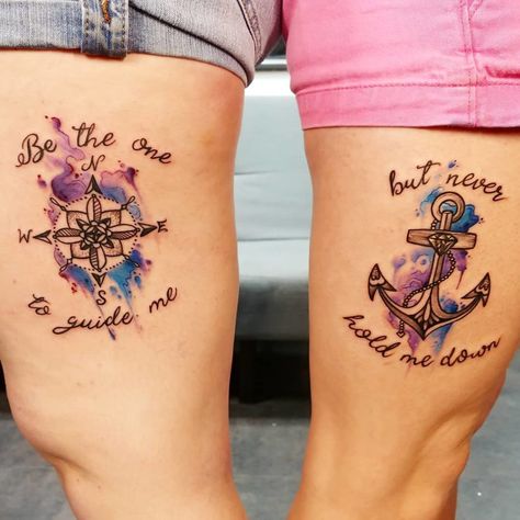 50 Exclusive Anchor Tattoo Design For Women About Best Friend, Anchor Tattoo Meaning, Watercolor Anchor, Couple Tattoos Unique Meaningful, Lower Leg Tattoos, Anchor Tattoo Design, Matching Best Friend Tattoos, Couple Tattoos Unique, Tattoos Unique