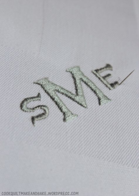 make Monogrammed Embroidered Napkins using a ipod/ipad Hand Stitched Monogram, How To Embroider Monogram By Hand, Embroider Monograms, Embroider Initials, Hand Embroidery Monogram, Initials Embroidery, Embroidery Circle, Initial Embroidery, Basic Hand Embroidery Stitches